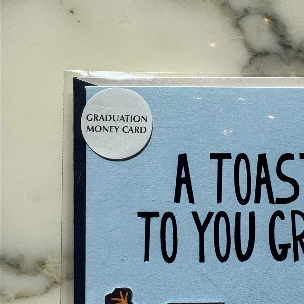 NIB Handmade Graduation Greeting Card Avocado Money Holder Gift Card Envelope